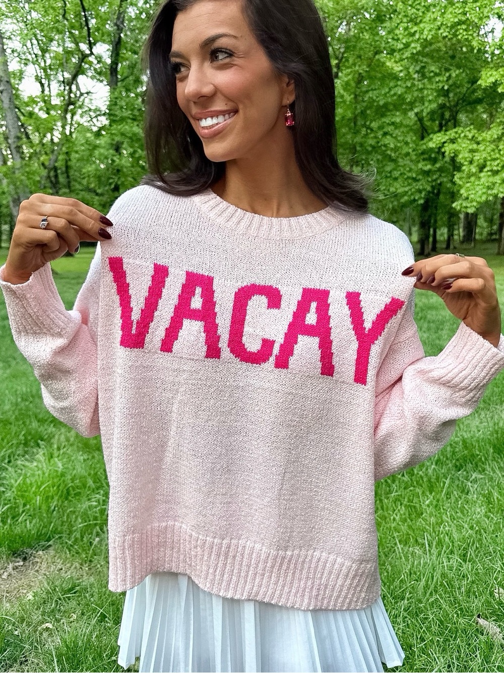 “VACAY” Crewneck Knit Sweater